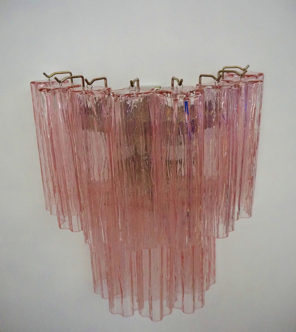 Murano Wall Lamp | 13 Pink Tube Glass | Set of 2