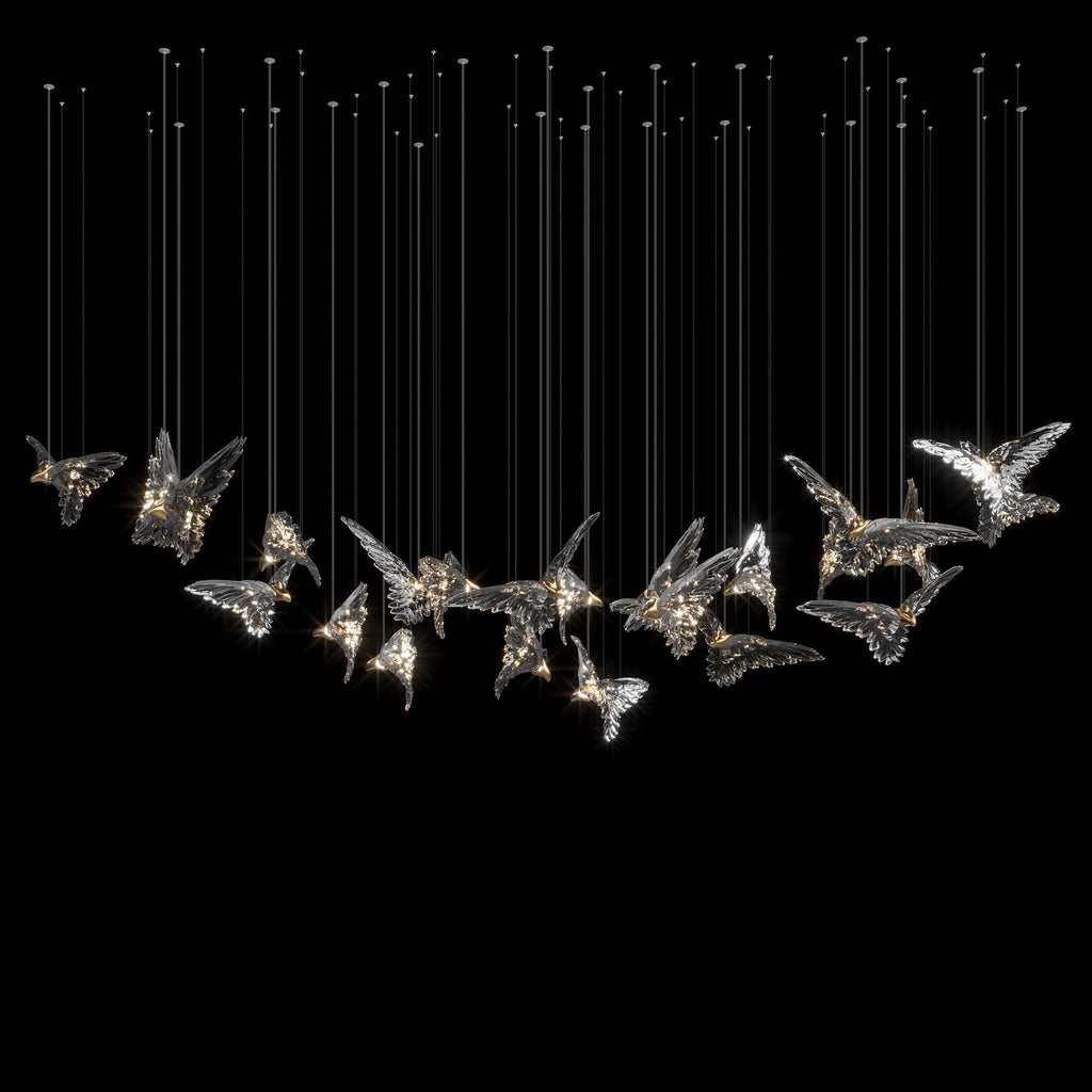 Crystal Bird Flock Chandelier