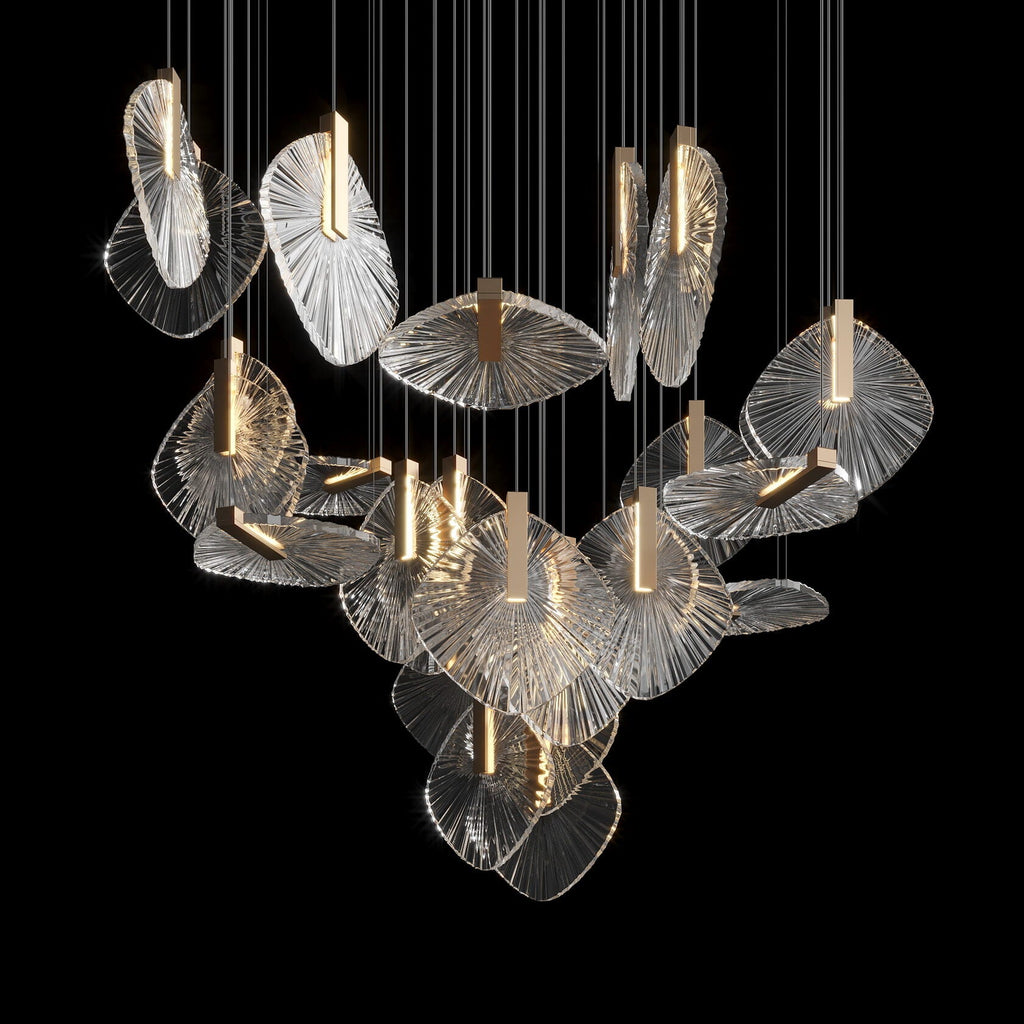 Crystal Disc Rain Chandelier