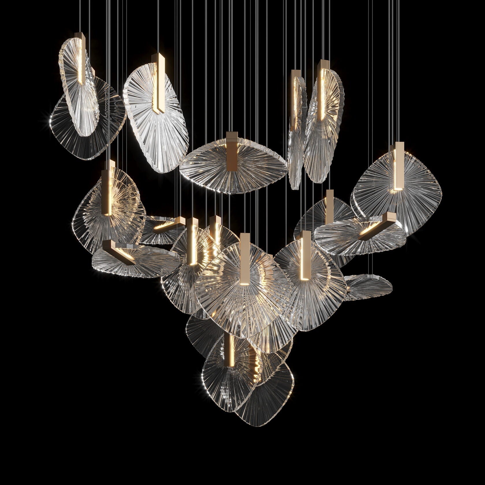 Crystal Disc Rain Chandelier