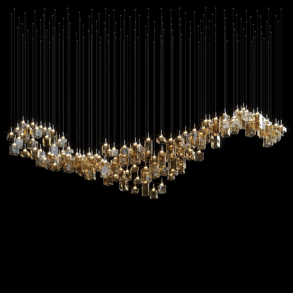 Amber Block Cascade Chandelier
