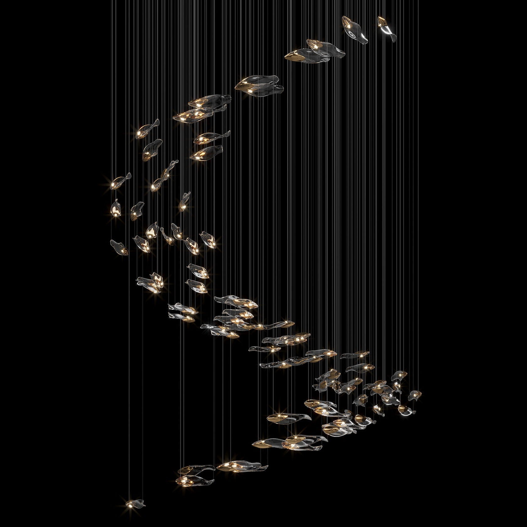 Smoke Glass Current Chandelier