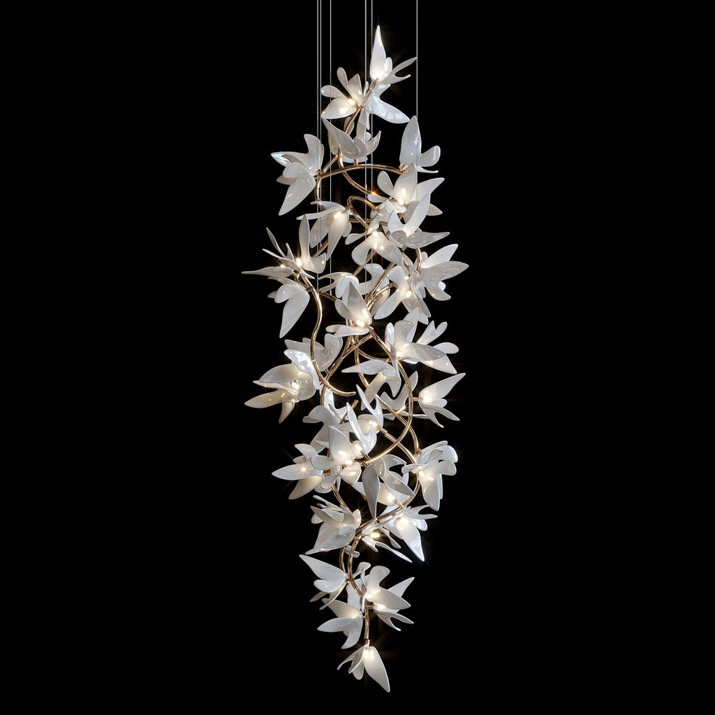 White Orchid Garland Chandelier