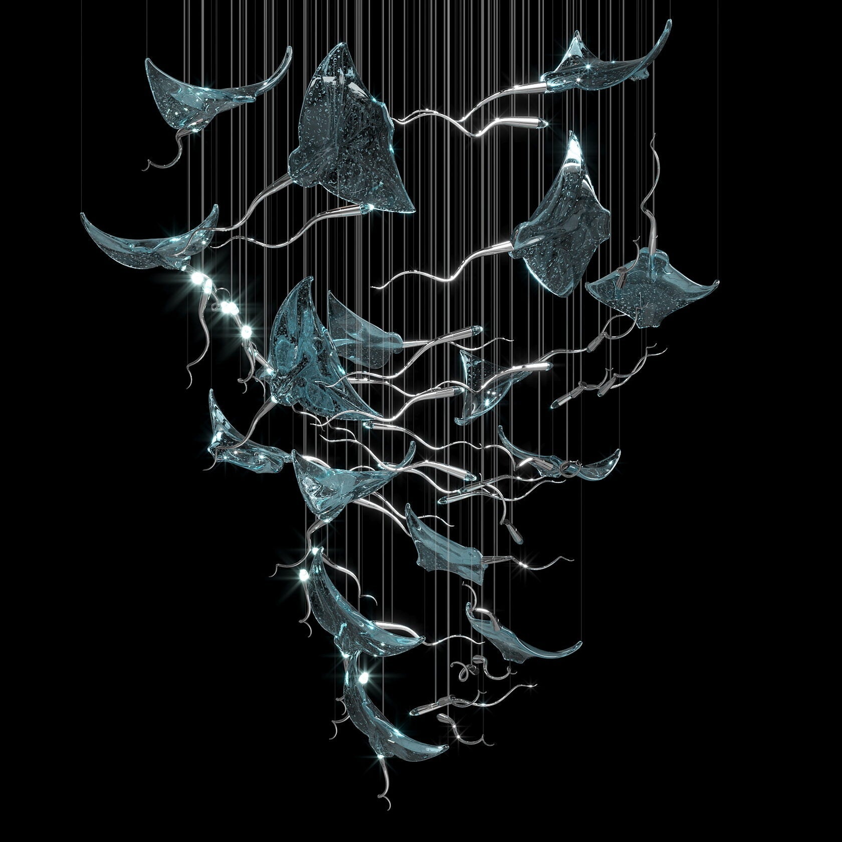 White Manta Branch Chandelier