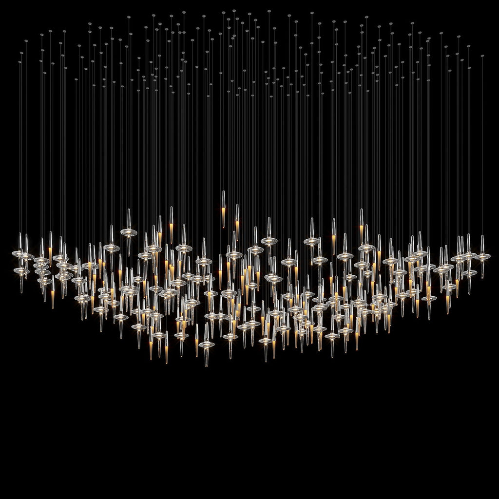 Crystal Icicle Saucer Chandelier