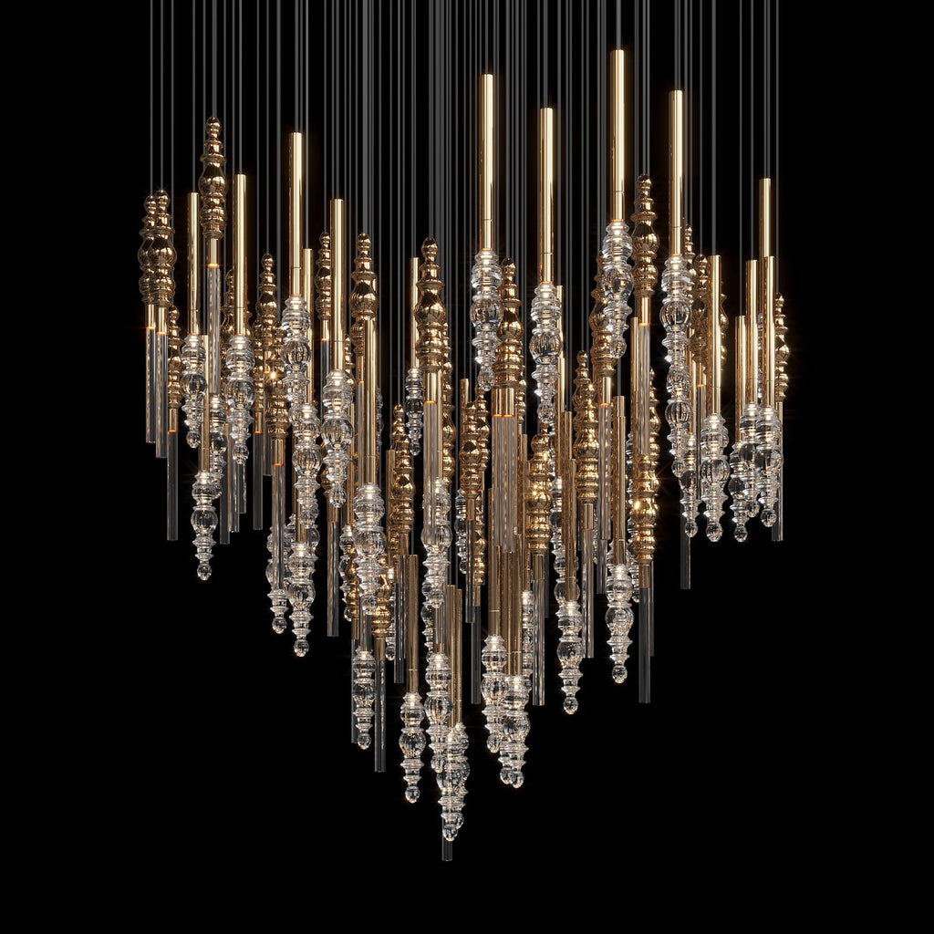 Crystal Totem Cascade Chandelier