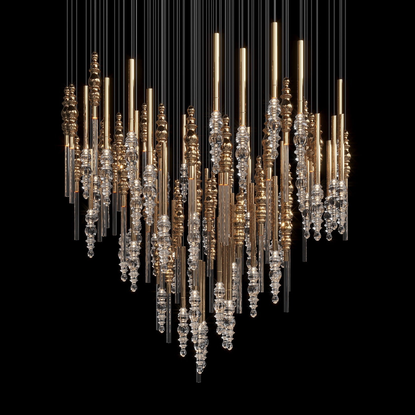 Crystal Totem Cascade Chandelier