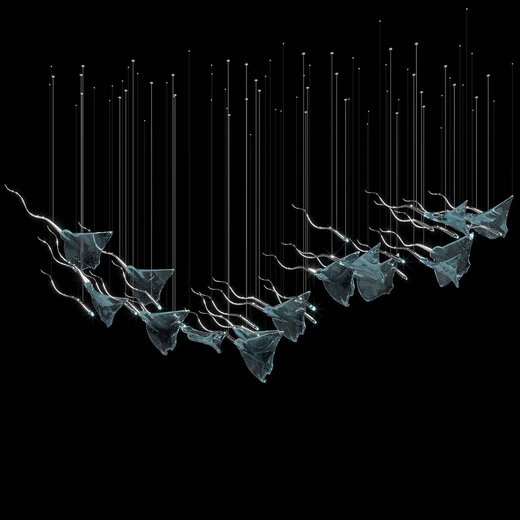 White Manta Branch Chandelier