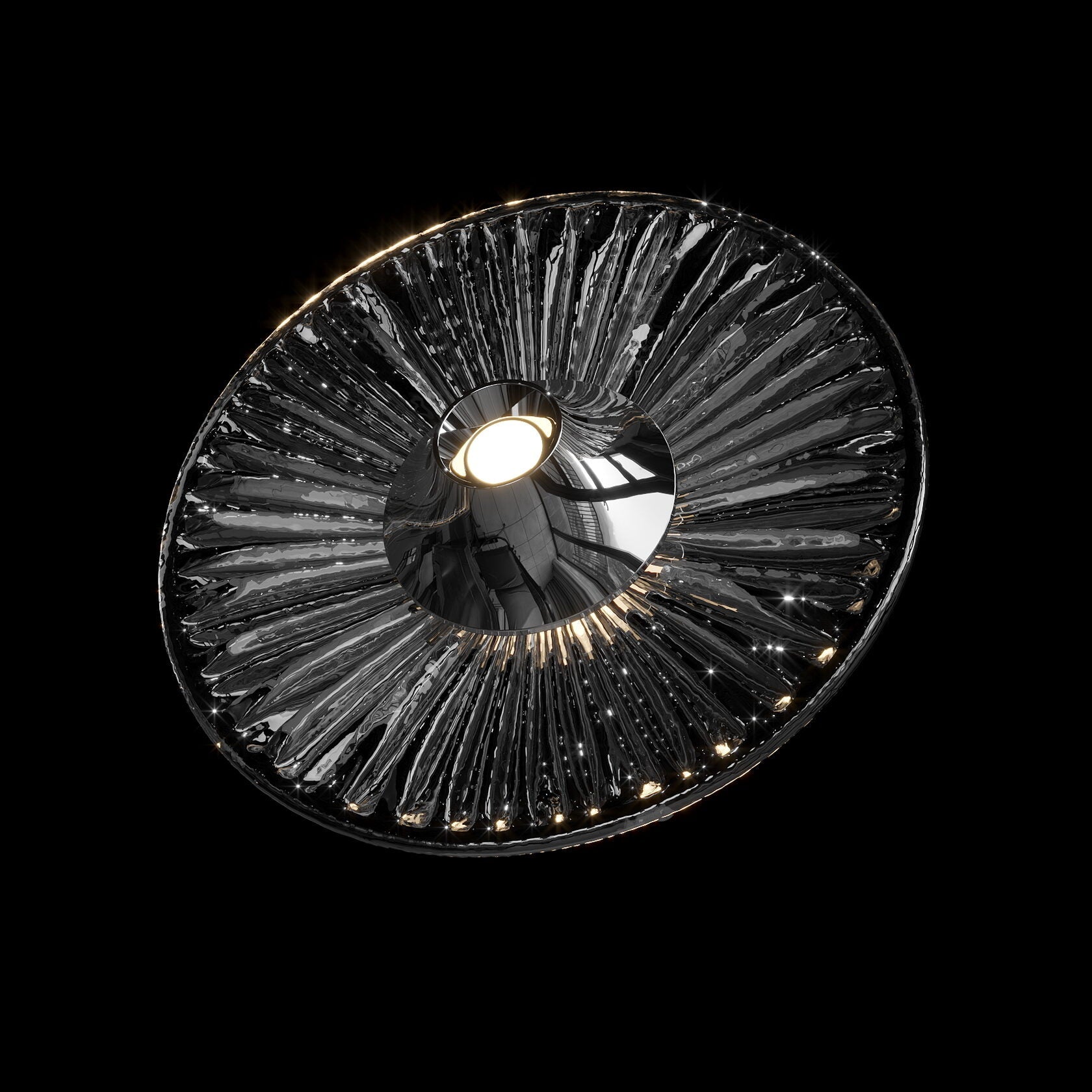 Smoke Saucer Cluster Chandelier
