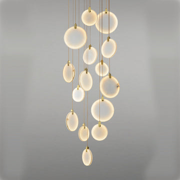 Queenie Alabaster Drop Long Round Chandelier by Bling Lighting Studio