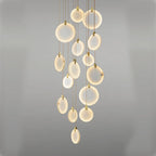 Queenie Alabaster Drop Long Round Chandelier by Bling Lighting Studio