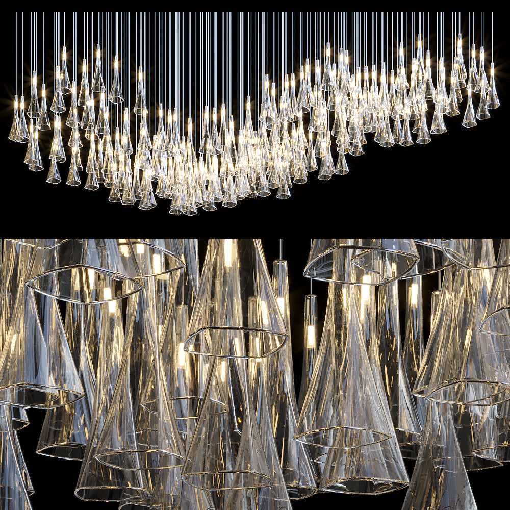 Crystal Cone Cluster Chandelier