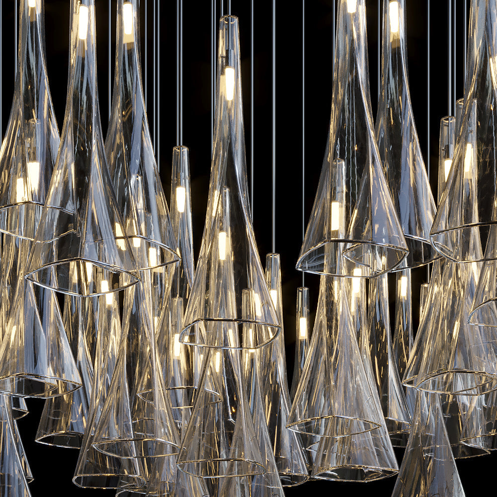 Crystal Cone Cluster Chandelier