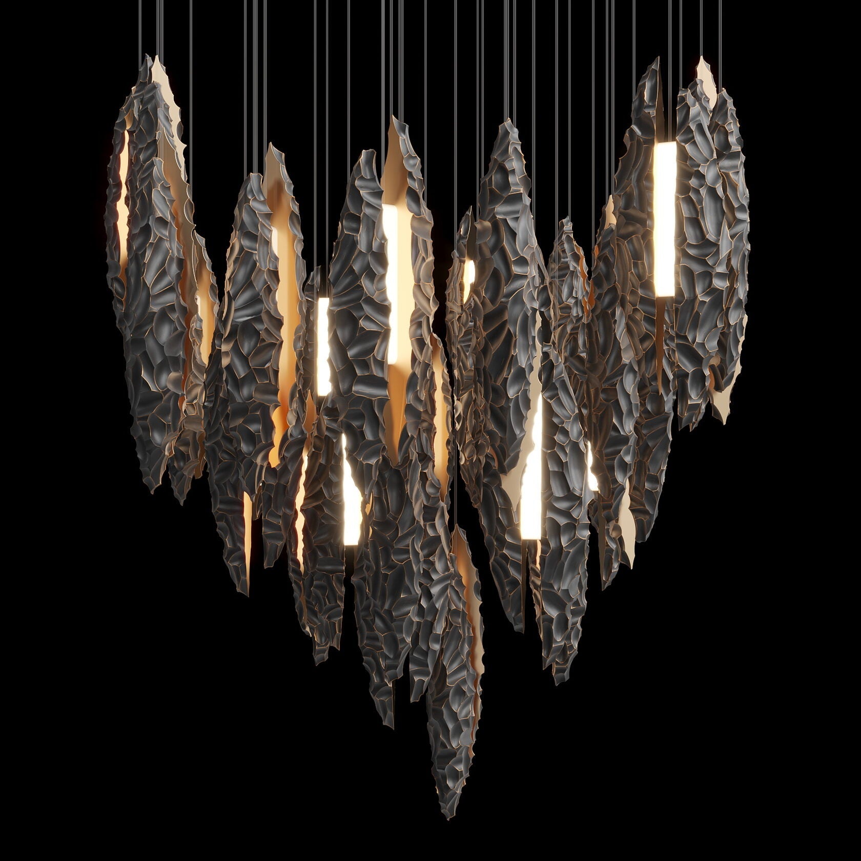 Silver Ice Shard Chandelier