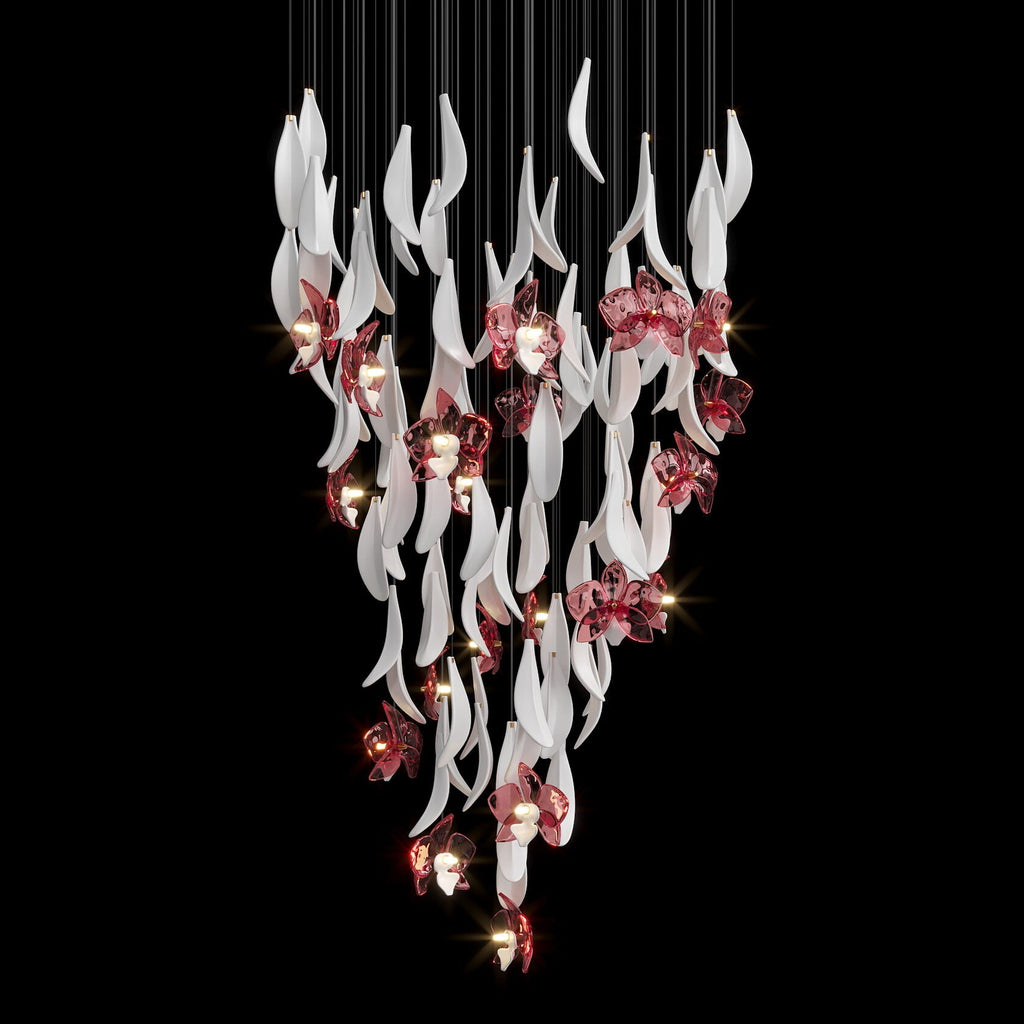Green Orchid Cascade Chandelier