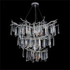 Lucent Twelve-Light Branch Crystal Drop Chandelier by Bling Lighting Studio