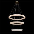 Luca Three-Tier Alabaster Pendant Chandelier by Bling Lighting Studio