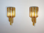 Murano Wall Lamp | 32 Clear Yellow Prism Glass | Set of 2