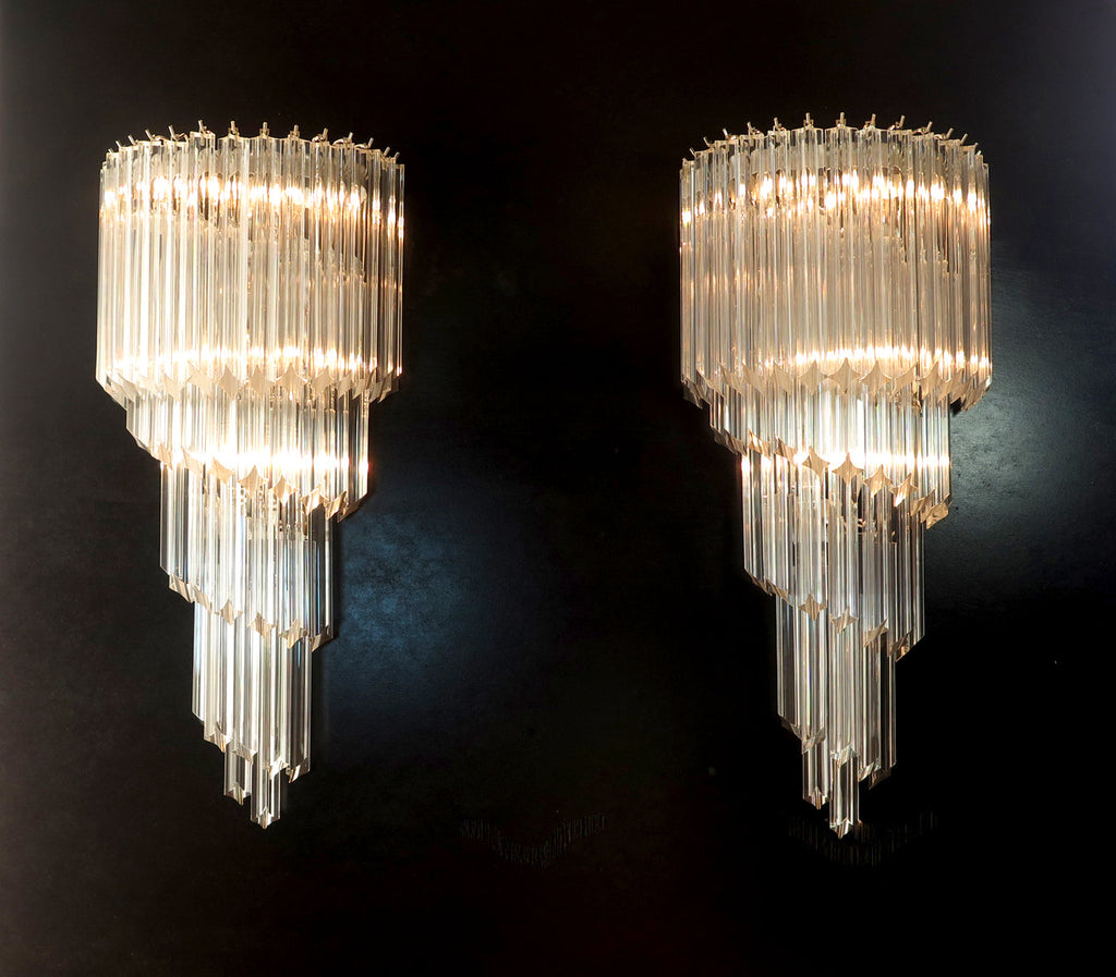 Murano Wall Lamp | 41 Clear Prism Glass | Set of 2