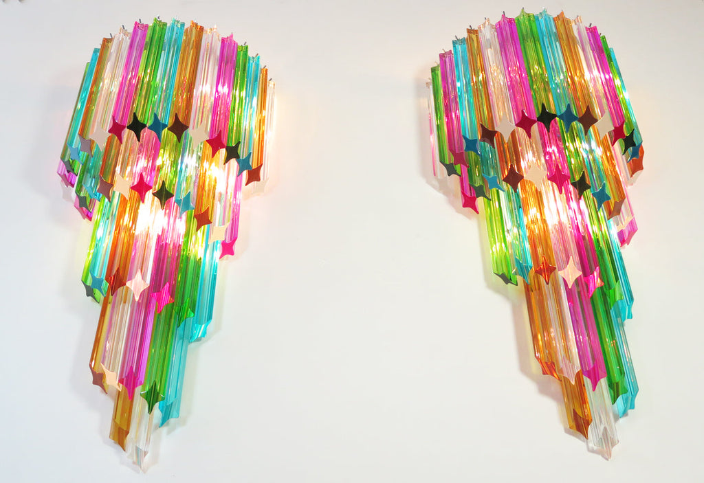 Murano Wall Lamp | 41 Multicolour Prism Glass | Set of 2