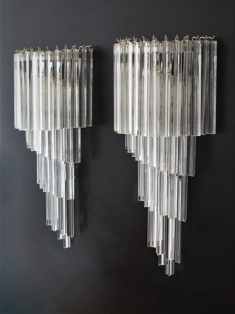 Murano Wall Lamp | 41 Clear Prism Glass | Set of 2