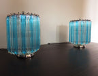 Murano Table Lamp | 24 Clear and Blue Prism Glass | Set of 2