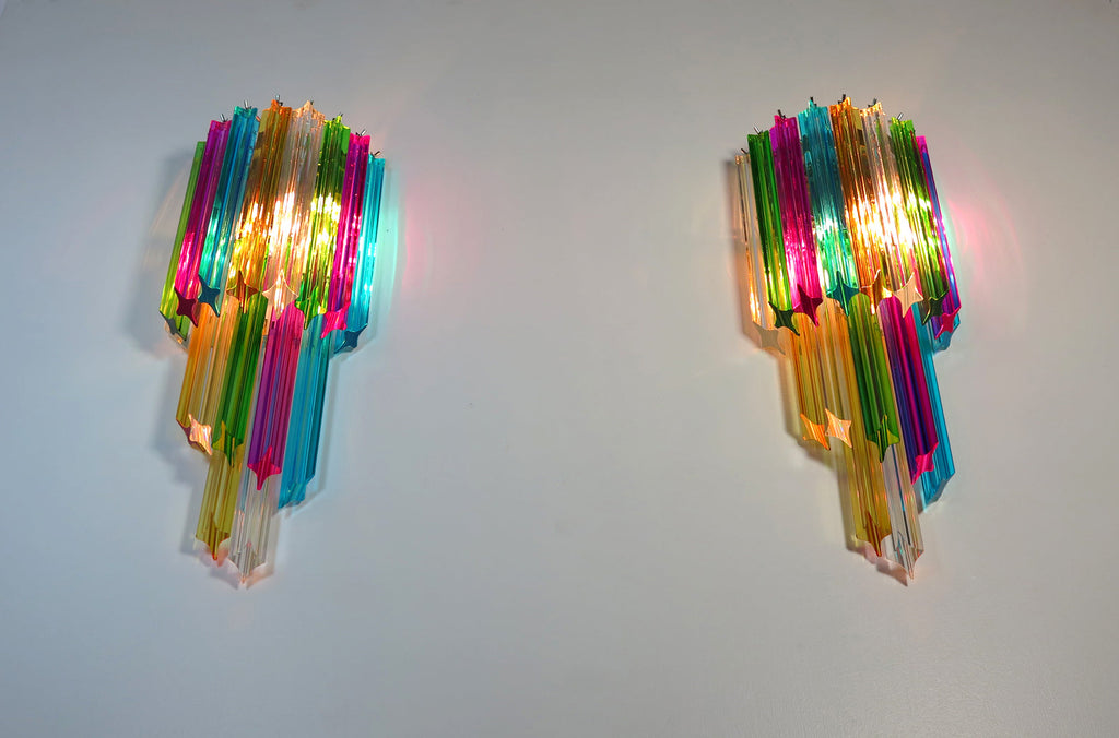 Murano Wall Lamp | 32 Multicolour Prism Glass | Set of 2