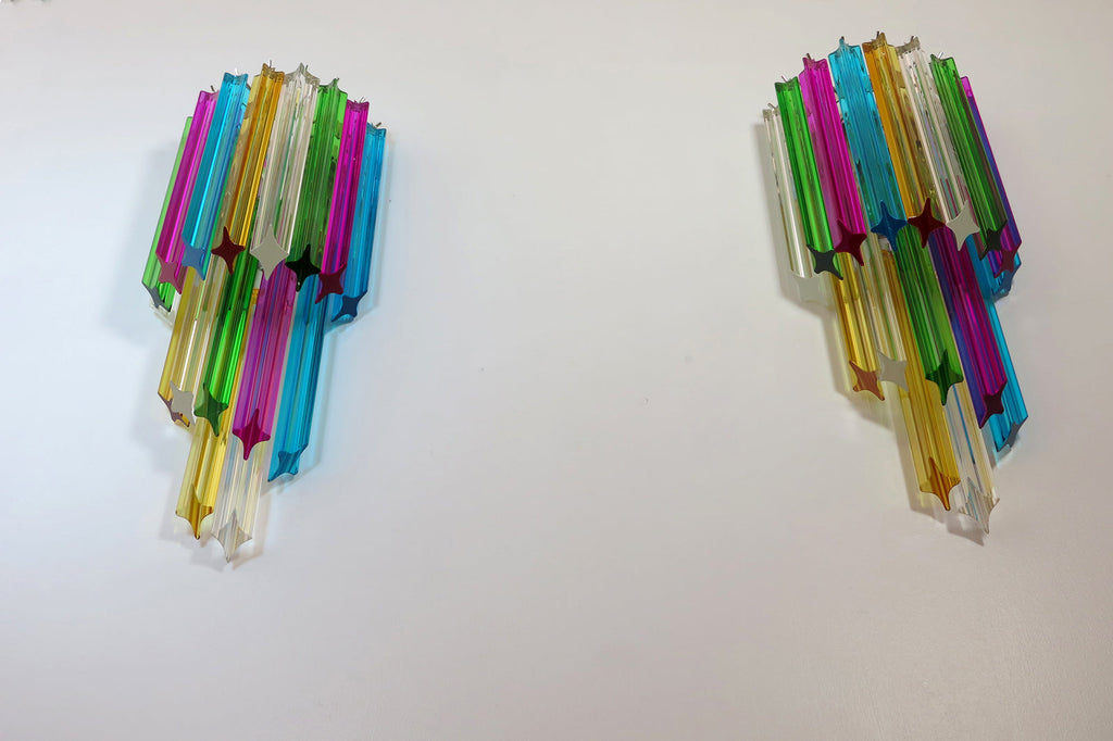Murano Wall Lamp | 32 Multicolour Prism Glass | Set of 2