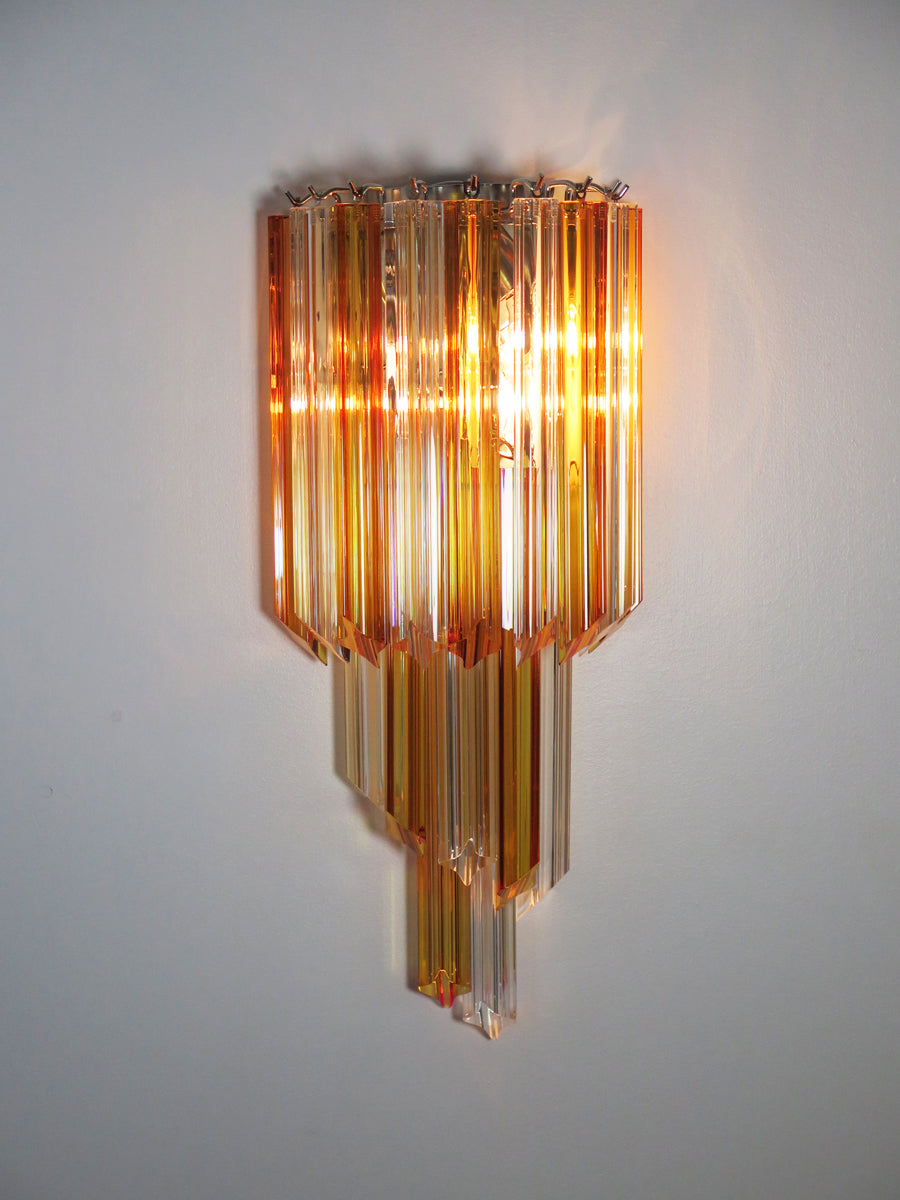Murano Wall Lamp | 32 Clear Yellow Prism Glass | Set of 2