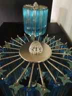 Murano Table Lamp | 24 Clear and Blue Prism Glass | Set of 2