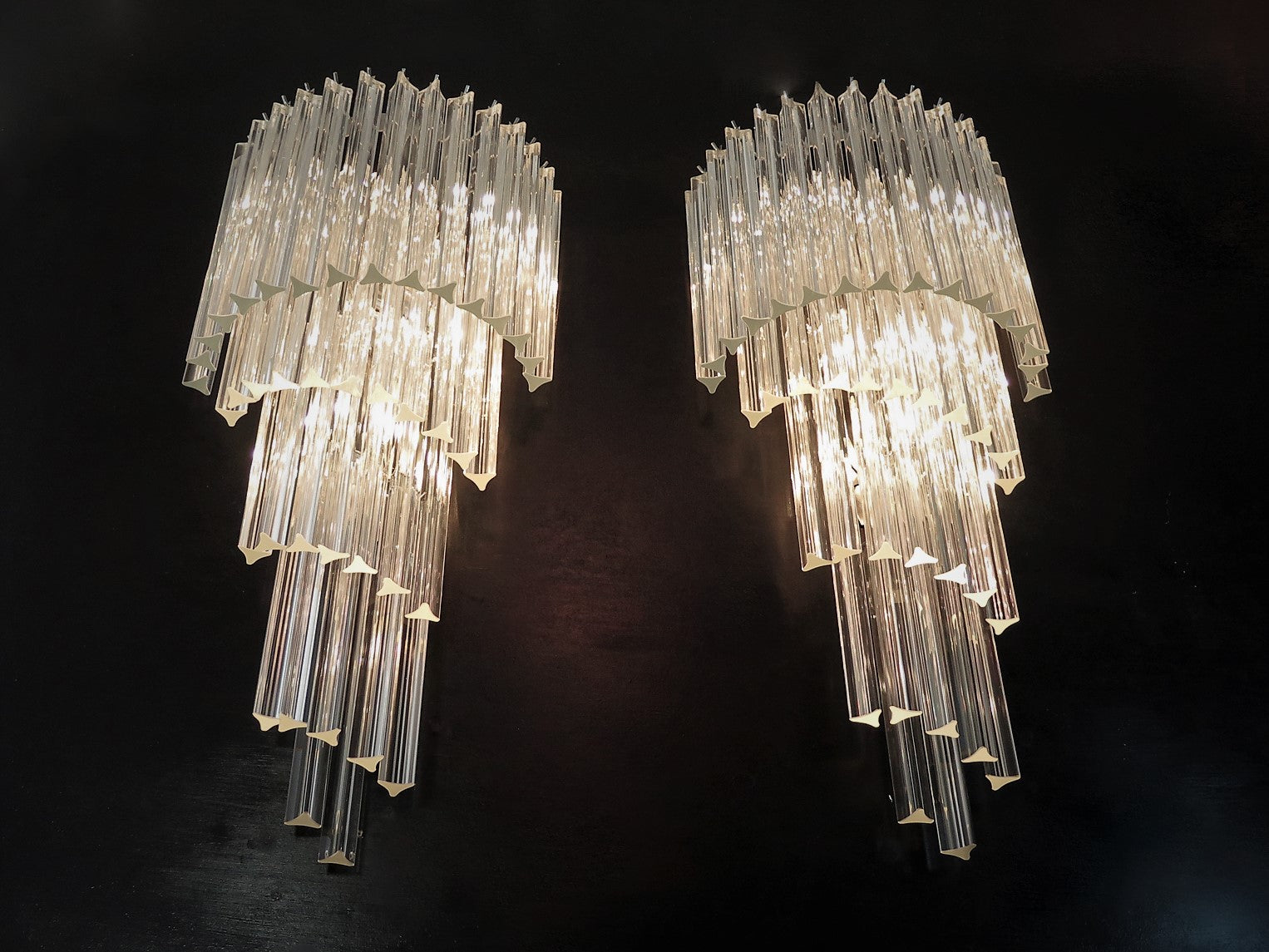 Murano Wall Lamp | 41 Clear Prism Glass | Set of 2