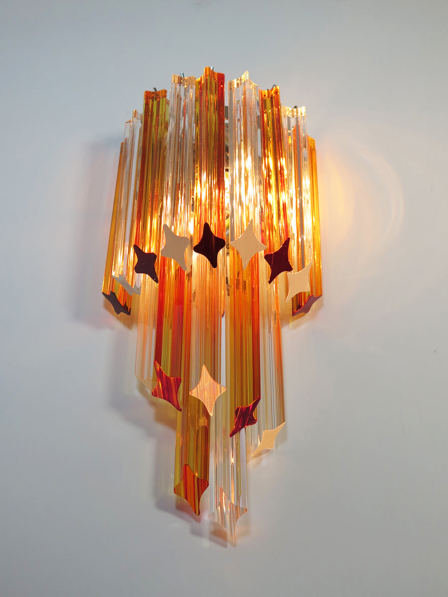 Murano Wall Lamp | 32 Clear Yellow Prism Glass | Set of 2