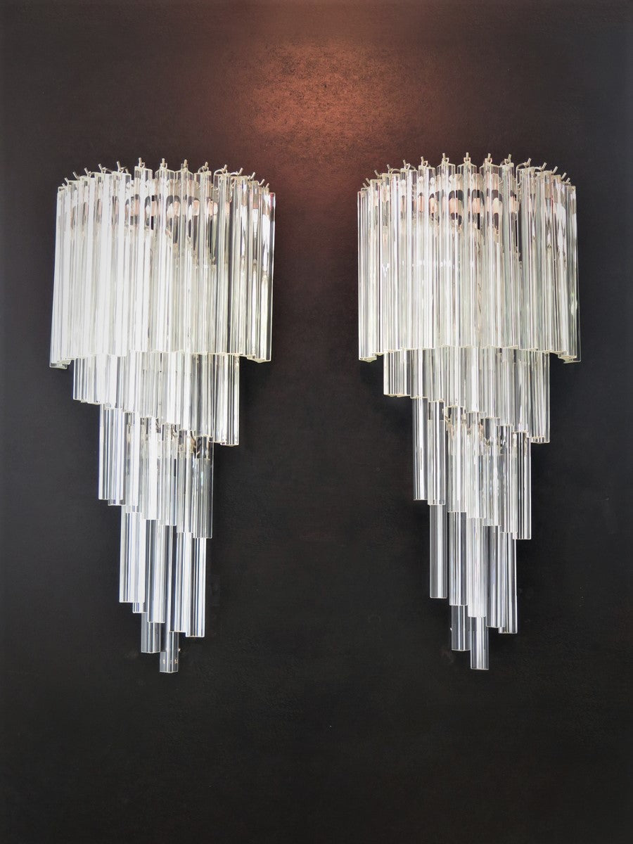 Murano Wall Lamp | 41 Clear Prism Glass | Set of 2