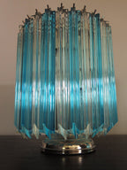 Murano Table Lamp | 24 Clear and Blue Prism Glass | Set of 2