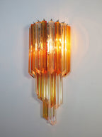 Murano Wall Lamp | 32 Clear Yellow Prism Glass | Set of 2