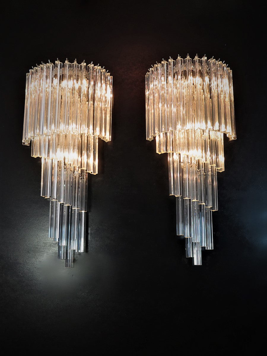 Murano Wall Lamp | 41 Clear Prism Glass | Set of 2
