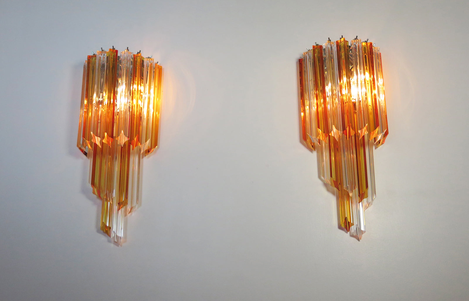 Murano Wall Lamp | 32 Clear Yellow Prism Glass | Set of 2