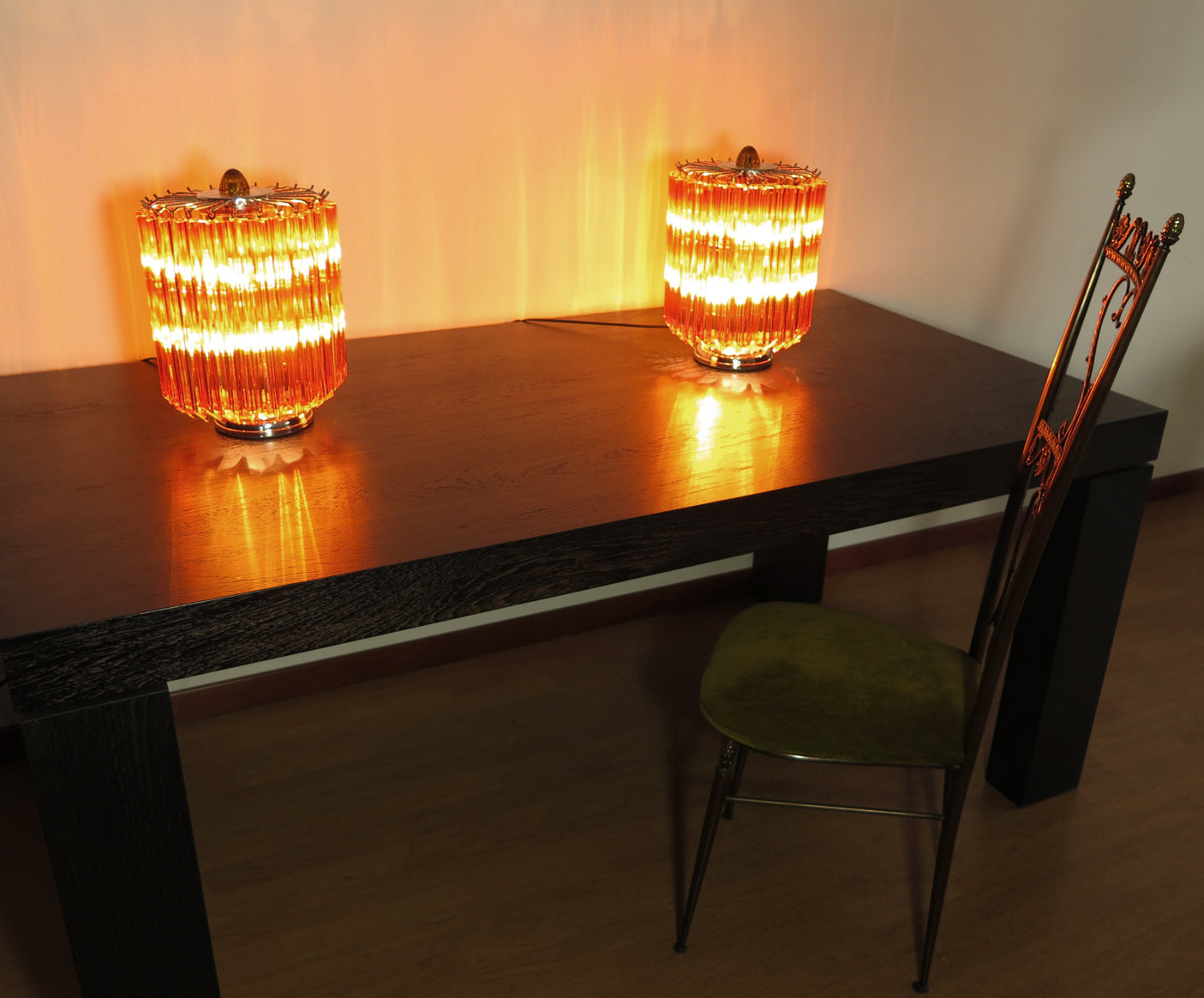 Murano Table Lamp | 24 Yellow Prism Glass | Set of 2