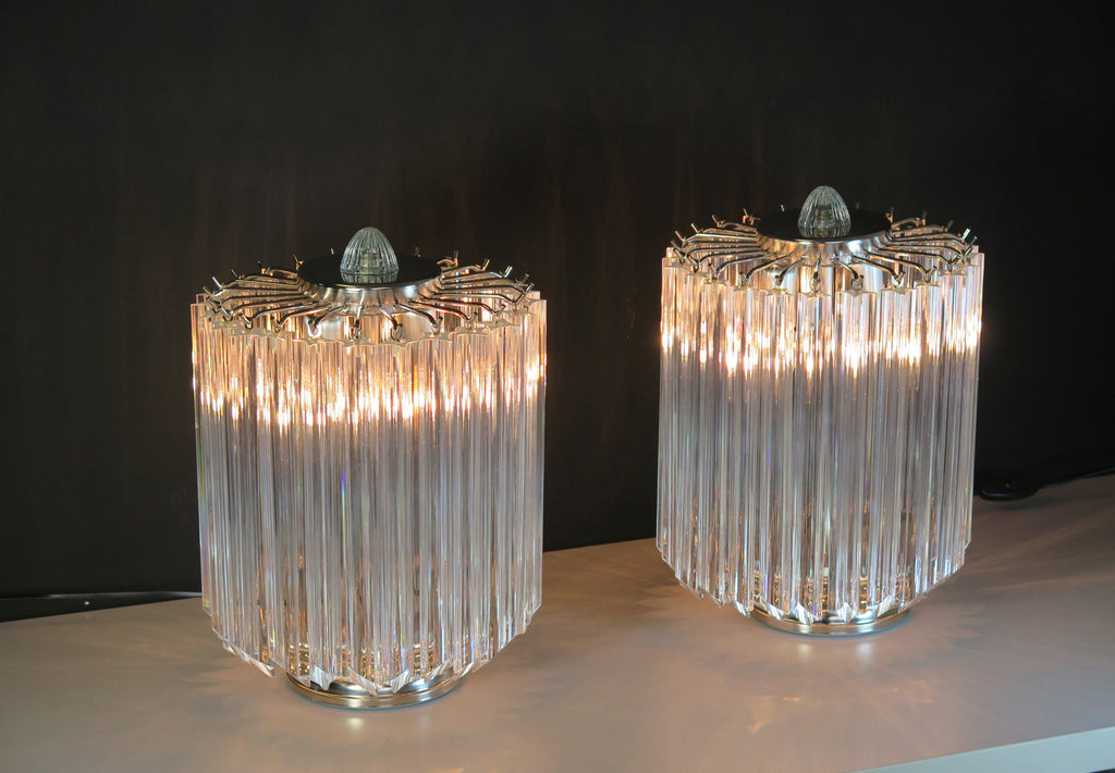 Murano Table Lamp | 24 Clear Prism Glass | Set of 2
