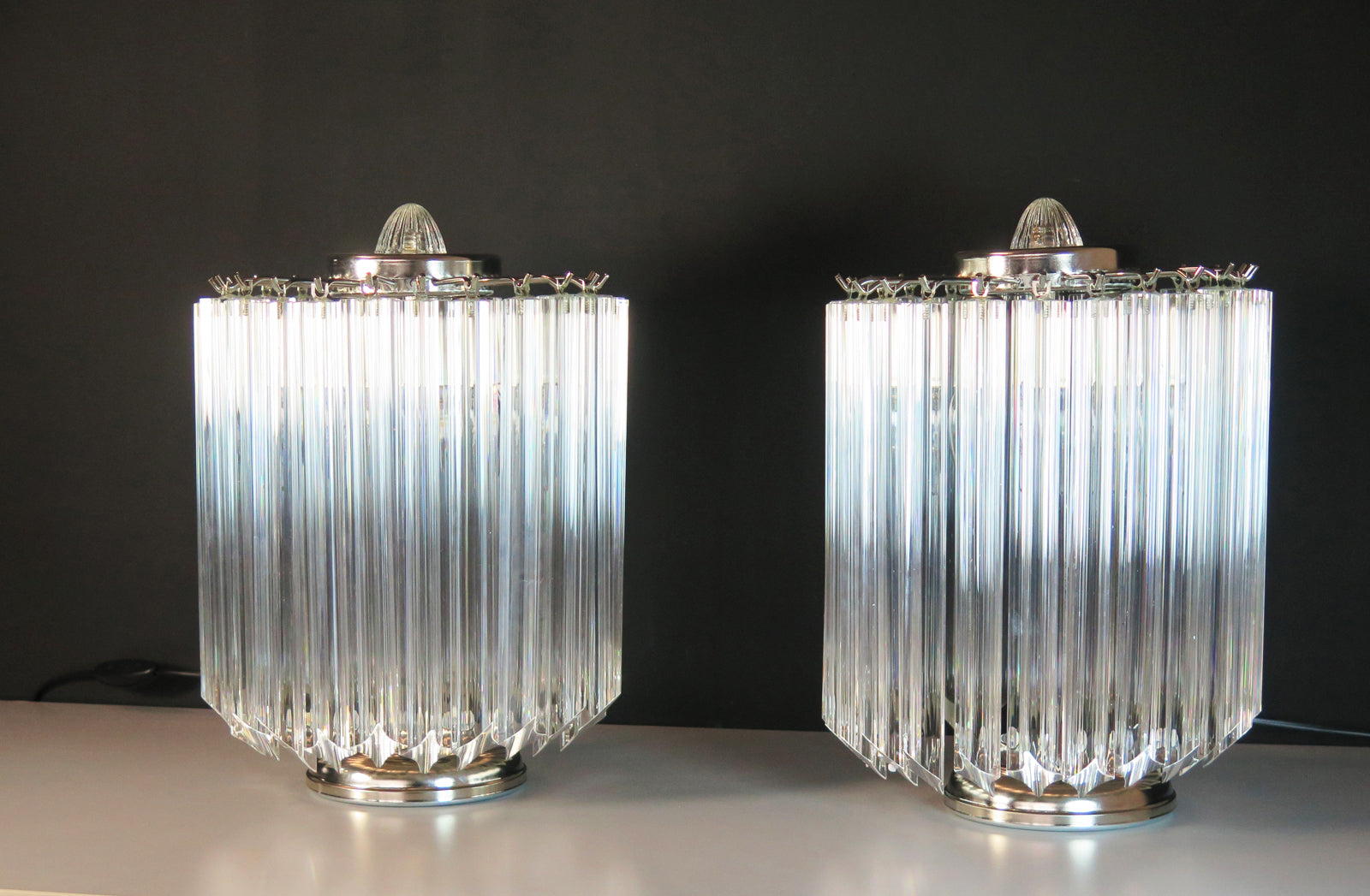 Murano Table Lamp | 24 Clear Prism Glass | Set of 2