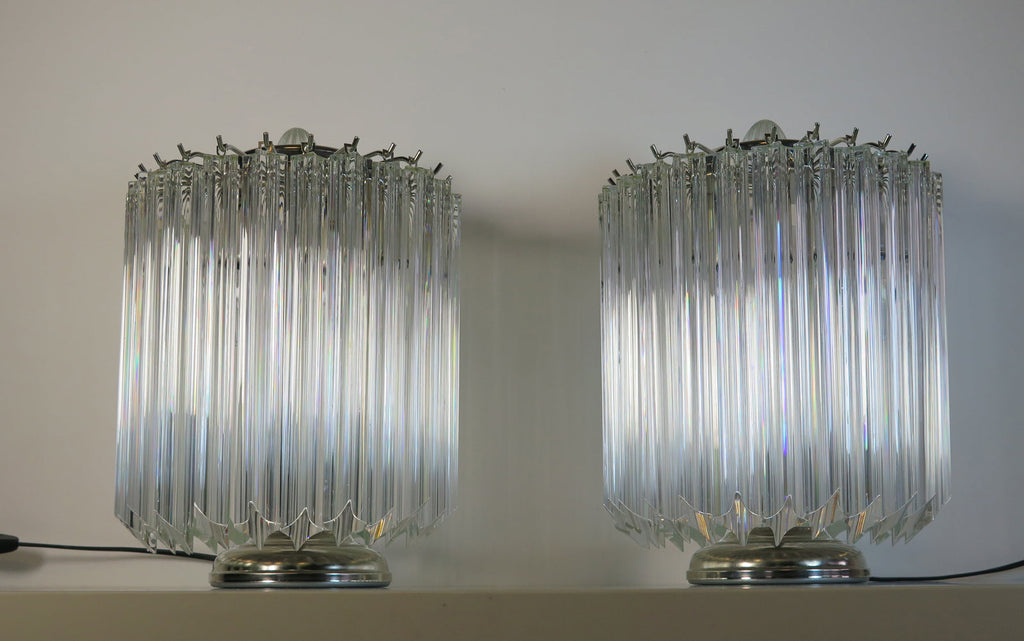 Murano Table Lamp | 24 Clear Prism Glass | Set of 2