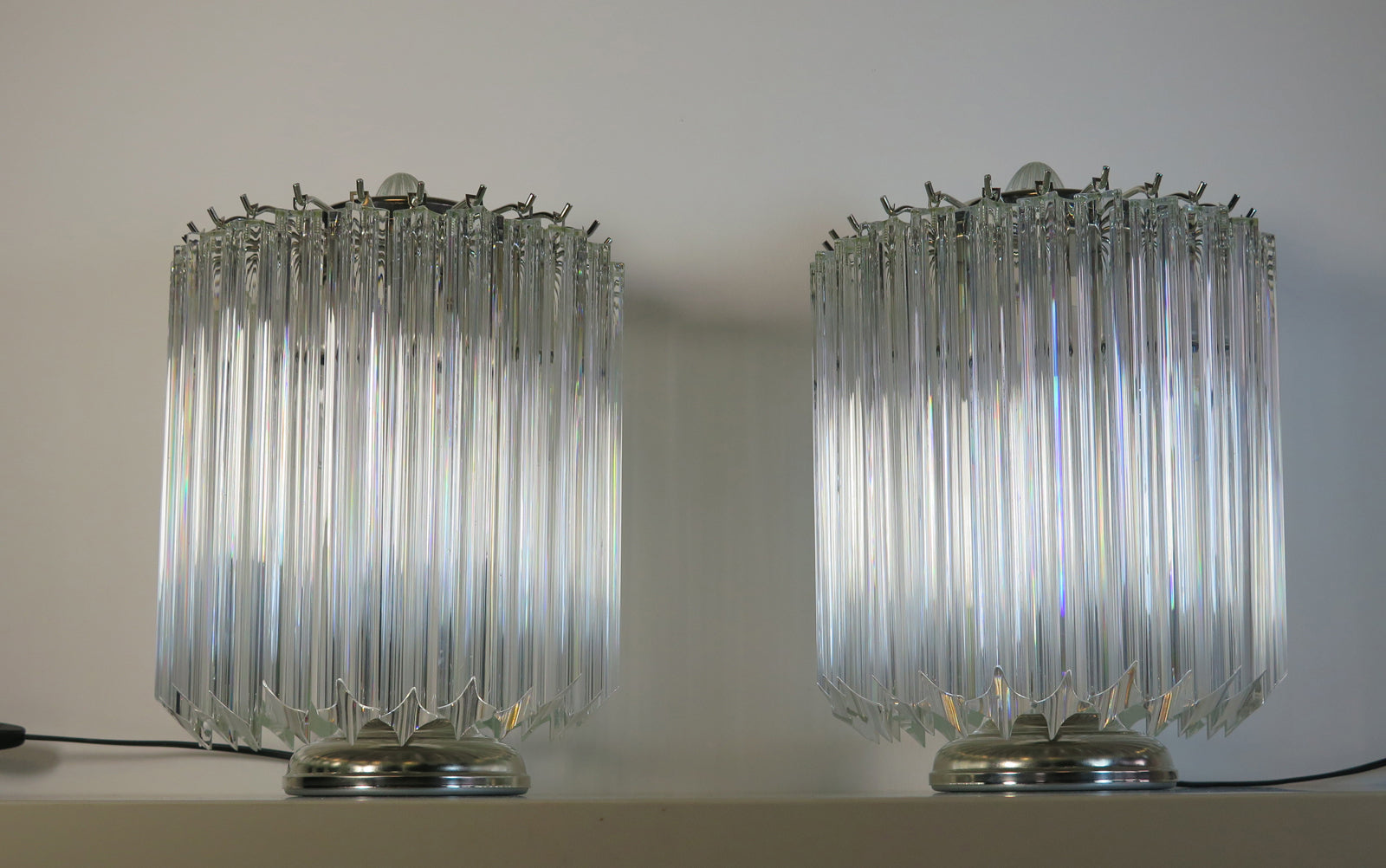 Murano Table Lamp | 24 Clear Prism Glass | Set of 2