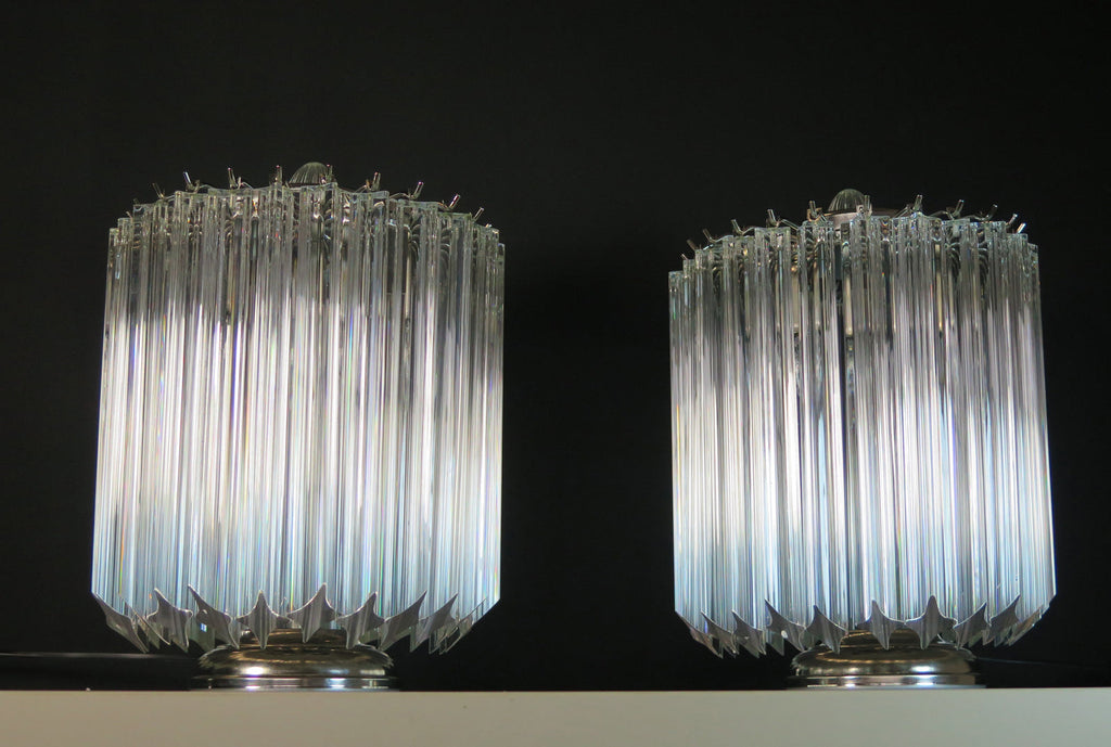 Murano Table Lamp | 24 Clear Prism Glass | Set of 2