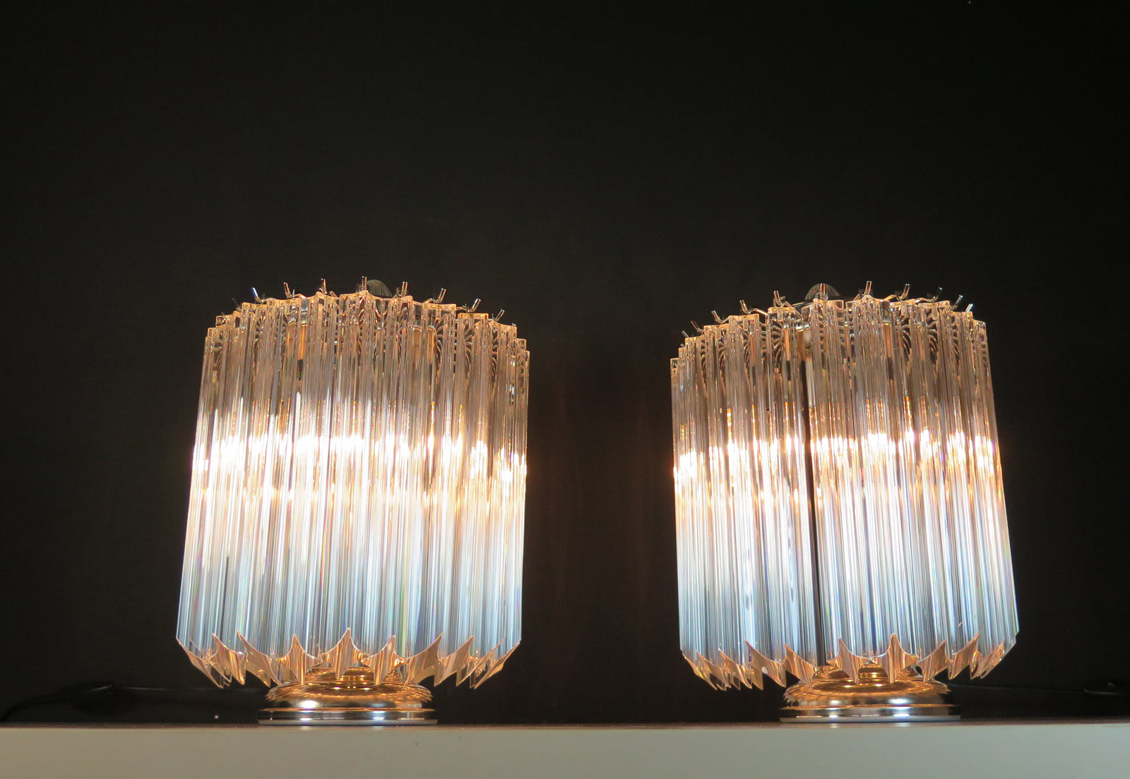Murano Table Lamp | 24 Clear Prism Glass | Set of 2