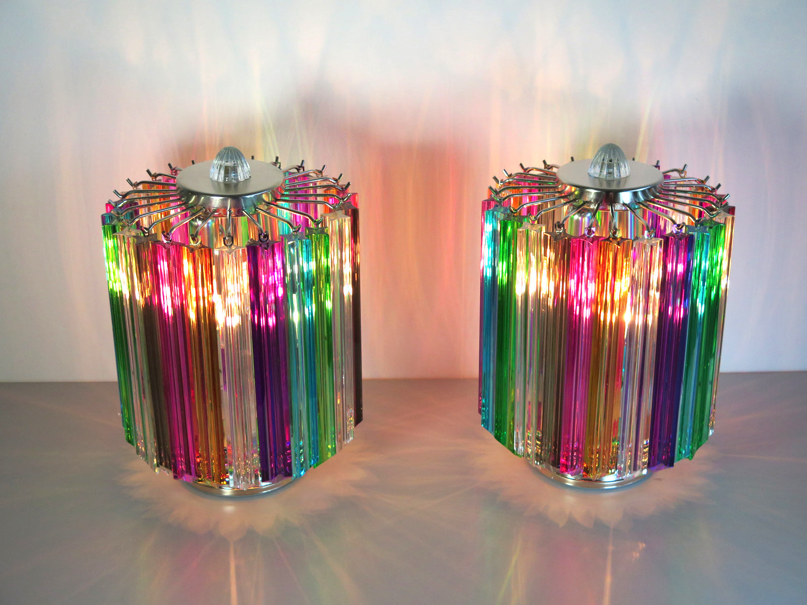 Murano Table Lamp | 24 Multicolour Prism Glass | Set of 2