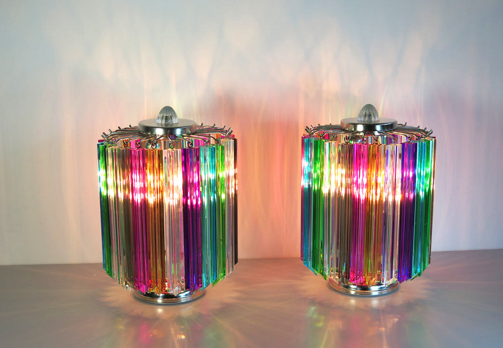 Murano Table Lamp | 24 Multicolour Prism Glass | Set of 2