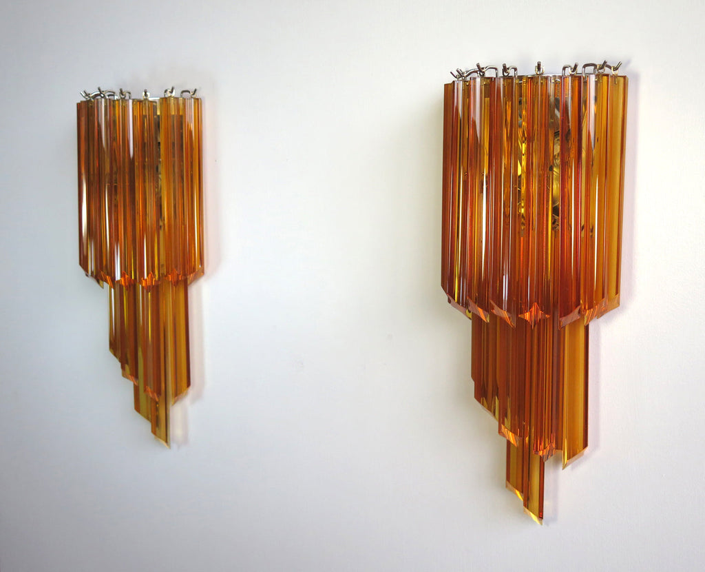 Murano Wall Lamp | 32 Yellow Prism Glass | Set of 2