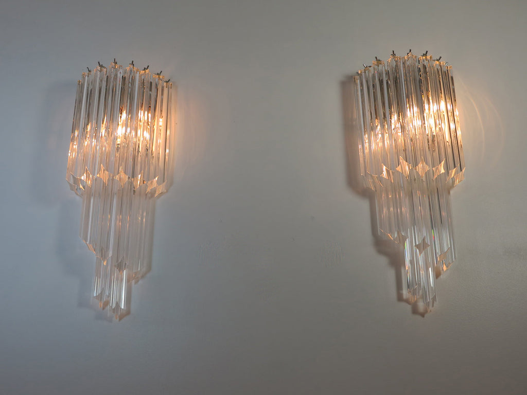 Murano Wall Lamp | 32 Clear Prism Glass | Set of 2