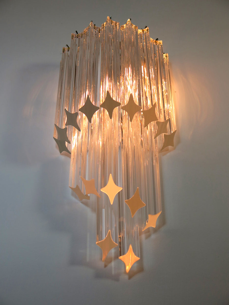 Murano Wall Lamp | 32 Clear Prism Glass | Set of 2