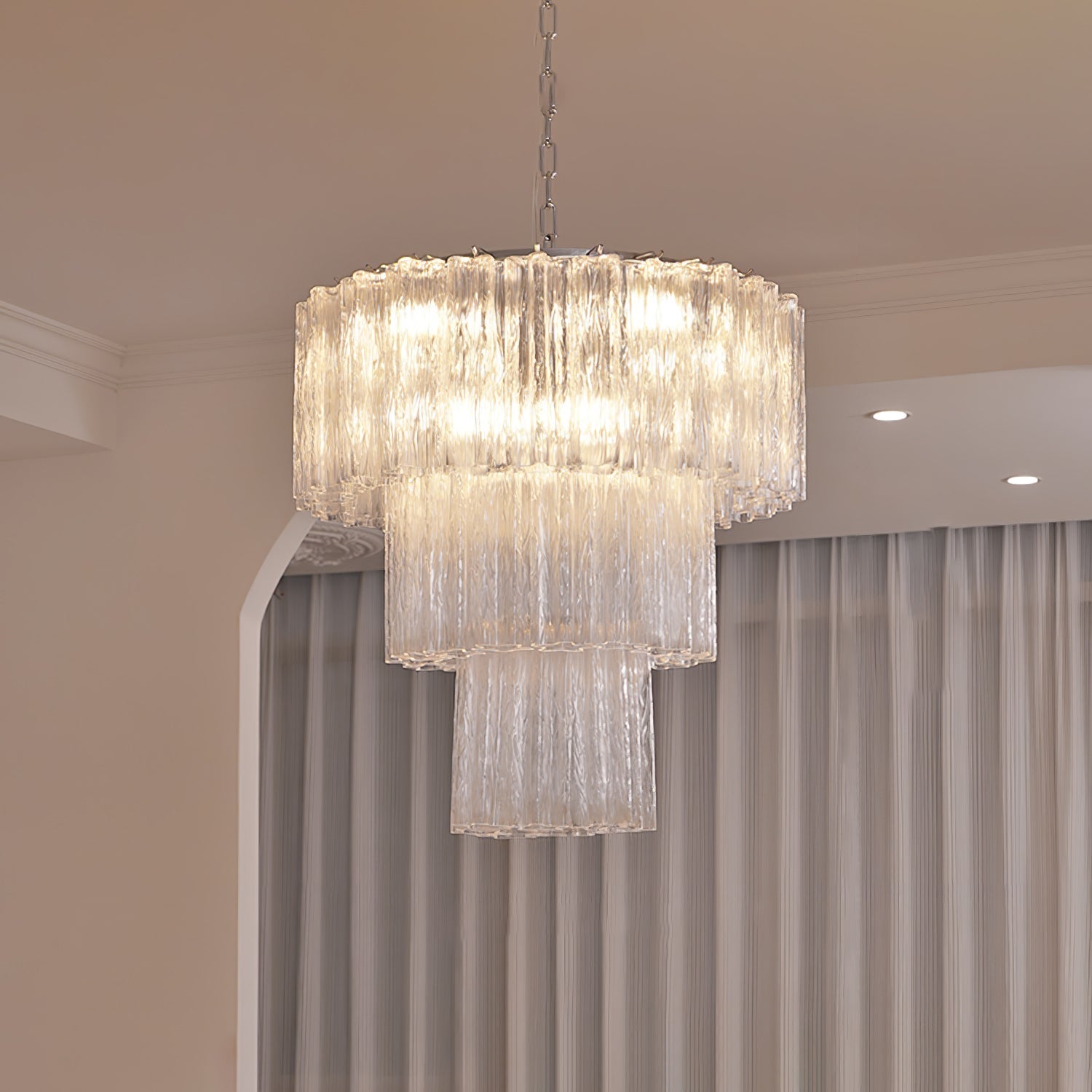 Aveline Glass Chandelier Glass lighting by Bling Lighting Studio